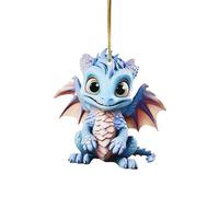 Christmas Decorations Ornaments Frost the Gothic Dinosaur Baby Holiday Ornament Snowflake Dinosaur Ornament Christmas Decorations Acrylic Hanging Pendant Car Decorations Novelty Xmas (F, One Size)