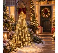 Christmas Decorations Outdoor Christmas Bell Cascade Solar Yard Light Waterfall Effect Outdoor Garden Vintage Stake Lights Decor Solar Powered Pathway Light For Lawn Front Yard