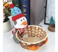 Christmas Decorations Outdoor Merry Christmas Candy Storage Basket Decoration Santa Snowman Storage Basket Desktop Candy Snack Stor (J, One Size)