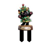 Christmas Decorations Outdoor Stakes, Christmas Decorations Outdoor Yard Signs, 2D Flat Acrylic Party Supplies for Backyard Porch Planter Pathway Patio Lawn Flower Pot