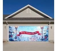 Christmas Decorations Outdoor The Merry Christmas The Background Party Santa Photography Garage Door Background Party Decoration 7 * 16 Ft! (A, One Size)