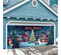 Christmas Decorations Outside Merry The Christmas Background Party Santa Photography Garage Door Background Party Decoration 7 * 16 Ft! (A, One Size)