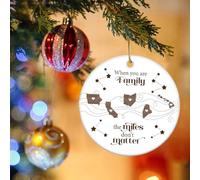 Christmas Decorations Outside When Family The Miles Don't Matter Miles Apart Far Distance Family Siblings Sisters State Map Acrylic Ornament Christmas Acrylic Pendant (D, 8cm)