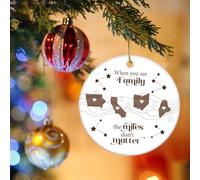 Christmas Decorations Outside When Family The Miles Don't Matter Miles Apart Far Distance Family Siblings Sisters State Map Acrylic Ornament Christmas Acrylic Pendant (C, 8cm)