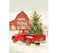 Christmas Decorations Paint by Numbers car, House Painting by Numbers for Adults Kits, DIY Winter Oil Painting On Canvas Arts and Crafts for Adults, for Christmas Room Decor, Unframed 50x70cm p-20