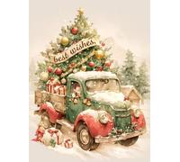 Christmas Decorations Paint By Numbers car, tree Painting By Numbers For Adults Kits, DIY Winter Oil Painting On Canvas Arts And Crafts For Adults, Apply To Christmas Room Decor, Unframed 40x50cm p-25