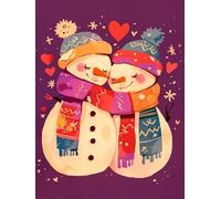 Christmas Decorations Paint by Numbers Purple;, Snowman Painting by Numbers for Adults Kits, DIY Winter Oil Painting On Canvas Arts and Crafts for Adults, Christmas Room Decor, Unframed 70x90cm p-510