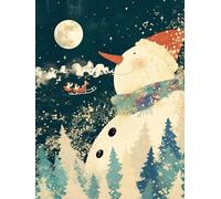 Christmas Decorations Paint By Numbers sled, snowman Painting By Numbers For Adults Kits, DIY Winter Oil Painting On Canvas Arts And Crafts For Adults, For Christmas Room Decor, Unframed 70x90cm p-455