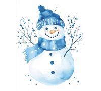 Christmas Decorations Paint By Numbers snowman, blue Painting By Numbers For Adults Kits, DIY Winter Oil Painting On Canvas Arts And Crafts For Adults, For Christmas Room Decor, Unframed 70x90cm p-468