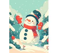 Christmas Decorations Paint by Numbers Snowman, hat Painting by Numbers for Adults Kits, DIY Winter Oil Painting On Canvas Arts and Crafts for Adults, for Christmas Room Decor, Unframed 70x90cm p-473