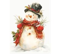 Christmas Decorations Paint by Numbers Snowman, red Painting by Numbers for Adults Kits, DIY Winter Oil Painting On Canvas Arts and Crafts for Adults, for Christmas Room Decor, Unframed 70x90cm p-465