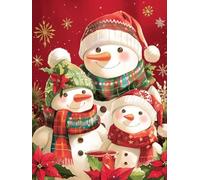 Christmas Decorations Paint by Numbers Snowman, red Painting by Numbers for Adults Kits, DIY Winter Oil Painting On Canvas Arts and Crafts for Adults, for Christmas Room Decor, Unframed 70x90cm p-466