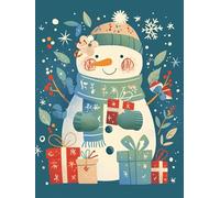 Christmas Decorations Paint by Numbers Snowman, Snowflake Painting by Numbers for Adults Kits, DIY Winter Paint On Canvas Arts and Crafts for Adults, Christmas Room Decor, Unframed 70x90cm p-484