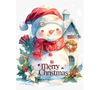 Christmas Decorations Paint by Numbers Snowman, White Painting by Numbers for Adults Kits, DIY Winter Oil Painting On Canvas Arts and Crafts for Adults, Christmas Room Decor, Unframed 70x90cm p-457