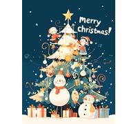 Christmas Decorations Paint by Numbers Snowman, Xmas Tree Painting by Numbers for Adults Kits, DIY Winter Paint On Canvas Arts and Crafts for Adults, Christmas Room Decor, Unframed 70x90cm p-480