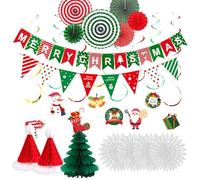 Christmas Decorations Party Banner Set 30Pcs Christmas Decoration Banners that is Premium Reusable for Home Xmas Party Decorations