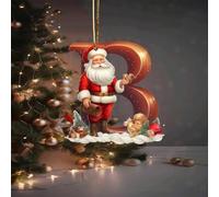 Christmas Decorations Personalized 26 Letter Tree Ornaments Santa Claus Ornament - Monogram Initial Letter A Tree Ornaments Alphabet Christmas Ornaments