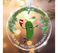 Christmas Decorations Pickle Pickleball Gifts Christmas Tree Ornaments Bauble Personalised Sign Home Office Desk Decor，for Winter, Party, Home Decor