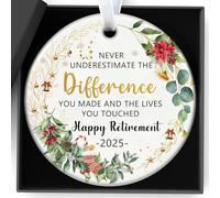 Christmas Decorations Retirement Gifts for Woman 2025 Never Underestimate the Difference You Made, Happy Retirement Gift, Women,Coworker,Boss,Nurse,Teacher,Friend,Mom Keepsake, Xmas Tree Decoration