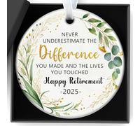 Christmas Decorations Retirement Gifts for Woman Ceramic 2025 Never Underestimate The Difference You Made, Happy Retirement Gift, Women,Coworker,Boss,Nurse,Teacher,Friend,Mom Xmas Tree Decoration