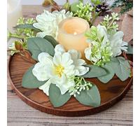 Christmas Decorations Rose Spring Wreaths For Front Door Outside Flower Wreath With Hydrangea Candle Rings Wreaths Artificial Home Wedding Centerpieces Decor For Holiday