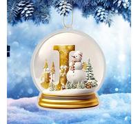 Christmas Decorations Sale - 26 Letter Yellow Crystal Ball Acrylic Car Ornament and Pendant for Indoor Outdoor, Wedding and Party Decor