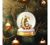 Christmas Decorations Sale - 26 Letter Yellow Crystal Ball Acrylic Car Ornament Tree Pendant for Indoor Outdoor, Wedding & Party