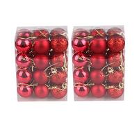 Christmas Decorations Sale,48PC 30mm Christmas Xmas Tree Ball Bauble Hanging Home Party Ornament Decor Merry Christmas Decorative Xmas Decor Ornaments Party Decor For Kids Adults
