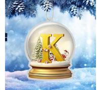 Christmas Decorations Sale Party Decorations 26 Letter Yellow Crystal Ball Acrylic Car Ornament Christmas Tree Pendant Home Decoration for Indoor Outdoor, Wedding Decor, Party Decoration