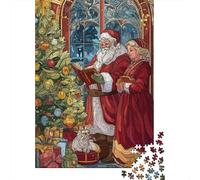 Christmas Decorations Santa Claus Jigsaw Puzzles Puzzle for Adults Kids. 1000 Piece Great Gifts Challenge Toy Educational Games Home Decoration for Educational Games Gifts 70x50cm/1000pcs
