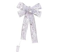 Christmas Decorations Silver Luminous Large Christmas Bow Handmade Tree Decoration Pendant LED Decor-429