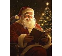 Christmas Decorations Star Diamond Painting, Santa Claus Diamond Art Kits Adults, Gem Crystal Art Canvas Crafts for Adult, DIY Round Full Drill for Winter Room Decor Or Christmas Gifts 40x50cm u-396