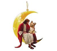 christmas decorations tree Christmas Animals Sitting The Pendant,Christmas Outdoor Decorations Wood Ornaments Window Wall Hanging Ornament Living Room Decoration Home 3