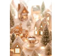 Christmas Decorations Tree Diamond Painting, Cup Diamond Art Kits Adults, Gem Crystal Art Canvas Crafts for Adult, DIY Round Full Drill for Winter Room Decor Or Christmas Gifts 70x90cm u-364