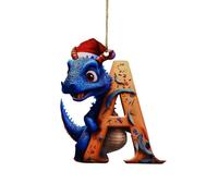 Christmas Decorations Tree Dinosaur Baby Letter Christmas Pendant Acrylic Flat Tree Home Decoration Pendant Ornament - 26 Letter Dinosaur -Cute Xmas Hanging Ornaments