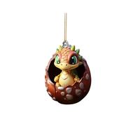 Christmas Decorations Tree Little Dinosaur Egge Christmas Home Decoration Acrylic Flat Pendant Cute Baby Year Baubles Hanging Ornaments for Xmas Trees, Wreath, Garland
