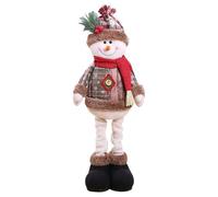 Christmas Decorations, Vintage Plaid Fabric Stretchable Figures Set, Fireplace and Table Decor for Holiday Cheer, Festive Home Gift Snowman