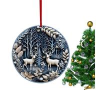Christmas Decorations - Winter Snow Christmas Tree Decoration Ornaments | Round Acrylic Christmas Tree Hangings, Ornaments, Elk, , Snowman, Decoration for Children Bellv