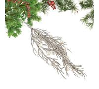 Christmas Decorations with Glitter Thread | Artificial Decoration of Cypress Leaf Shiny with Pearls | Glitter Branches | for Walls Fireplaces Stairs Railing Handrails Party Home Room Door