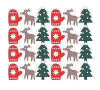 Christmas Decorations Wood Chips DIY Cut Glossy Rustic Elk Shape for Holiday Tree Fireplace Window Decor 200Pcs MDF Colorful