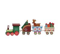 Christmas Decorations Wooden Four-section Train Assembly Desktop Window Decoration Children's Day Gifts Wood Train Toy With Tracks