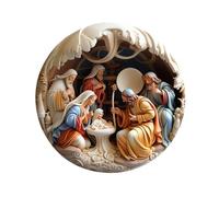 Christmas Decorations Xmas Stereoscopic Vision Birth Blessing Pendant 3D Effect Birth Acrylic Car Hanging Ornaments for Tree Indoor Outdoor Yard Holiday Door