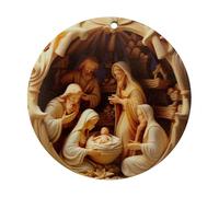 Christmas Decorations Xmas Stereoscopic Vision Birth Blessing Pendant 3D Effect Birth Acrylic Car Hanging Ornaments for Tree Indoor Outdoor Yard Holiday Door