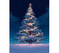 Christmas Decorations Xmas tree Diamond Painting, colorful Diamond Art Kits Adults, Gem Crystal Art Canvas Crafts For Adult, DIY Round Full Drill For Winter Room Decor Or Christmas Gifts 50x70cm u-322