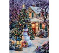 Christmas Decorations Xmas tree Diamond Painting, snowman Diamond Art Kits Adults, Gem Crystal Art Canvas Crafts For Adult, DIY Round Full Drill For Winter Room Decor Or Christmas Gifts 90x120cm u-355