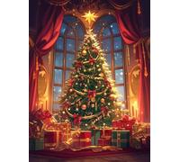 Christmas Decorations Xmas Tree Diamond Painting, Starry Sky Diamond Art Kits Adults, Gem Crystal Art Crafts for Adult, DIY Round Full Drill for Winter Room Decor Or Christmas Gifts 20x30cm u-350