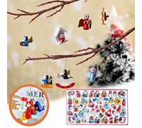 Christmas Decorations Xmas Tree Ornaments 48 Piece Wooden Pendant Set Christmas Wooden Jewelry Set Party Gift Holiday Decor Ornaments Decorations for Home Office Party