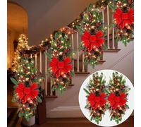 Christmas Decorations Xmas Tree Ornaments Christmas Wreath Stair Wreath Red Bow Wreath Pinecone Home Decoration Accessories Christmas Tree Decorations Christmas Ornament Party Decor
