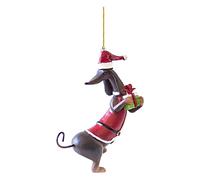 Christmas DecorationsChristmas Dachshund Charms Acrylic Pendants for Puppy Acrylic 2D Christmas Cute Puppy Dog Charm 2D Charm Family Holiday Xmas Tree Cover Presents and Home Party