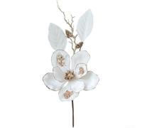 Christmas Decorative Artificial Phalaenopsis Orchid Branches 48x22cm Elegant Cloth Flower Luxury Table Arrangement Modern Design for Living Room Home Decor (White)